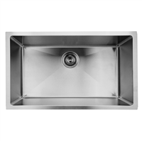 Pelican PL-HA109 R15 16G Handmade 16 Gauge Stainless Steel Undermount Kitchen Sink 30'' x 18'' w/ Micro Radius Corners